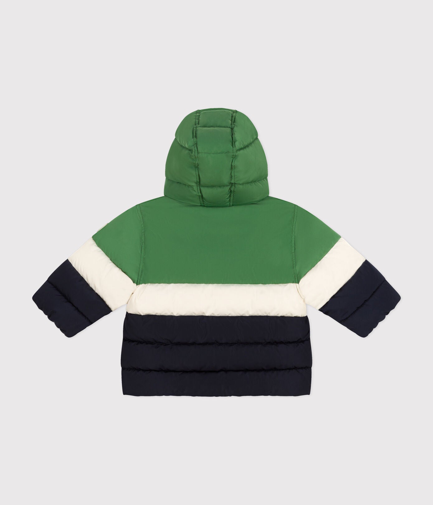 PB-NB021 - Petit Bateau Baby Colour Block Hooded Puffer Jacket