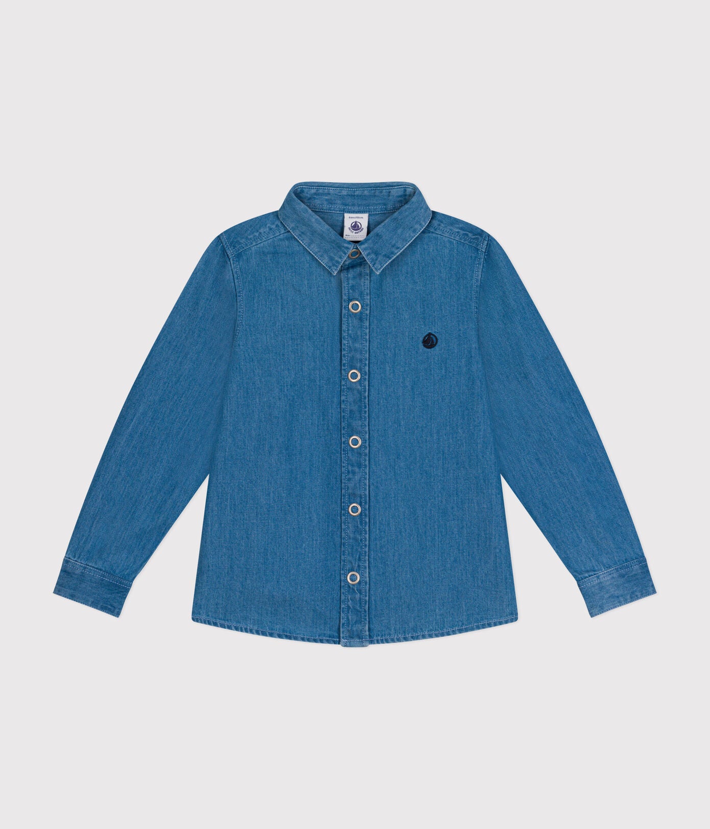 PB-TB034 - Petit Bateau Light denim shirt for boys (blue)