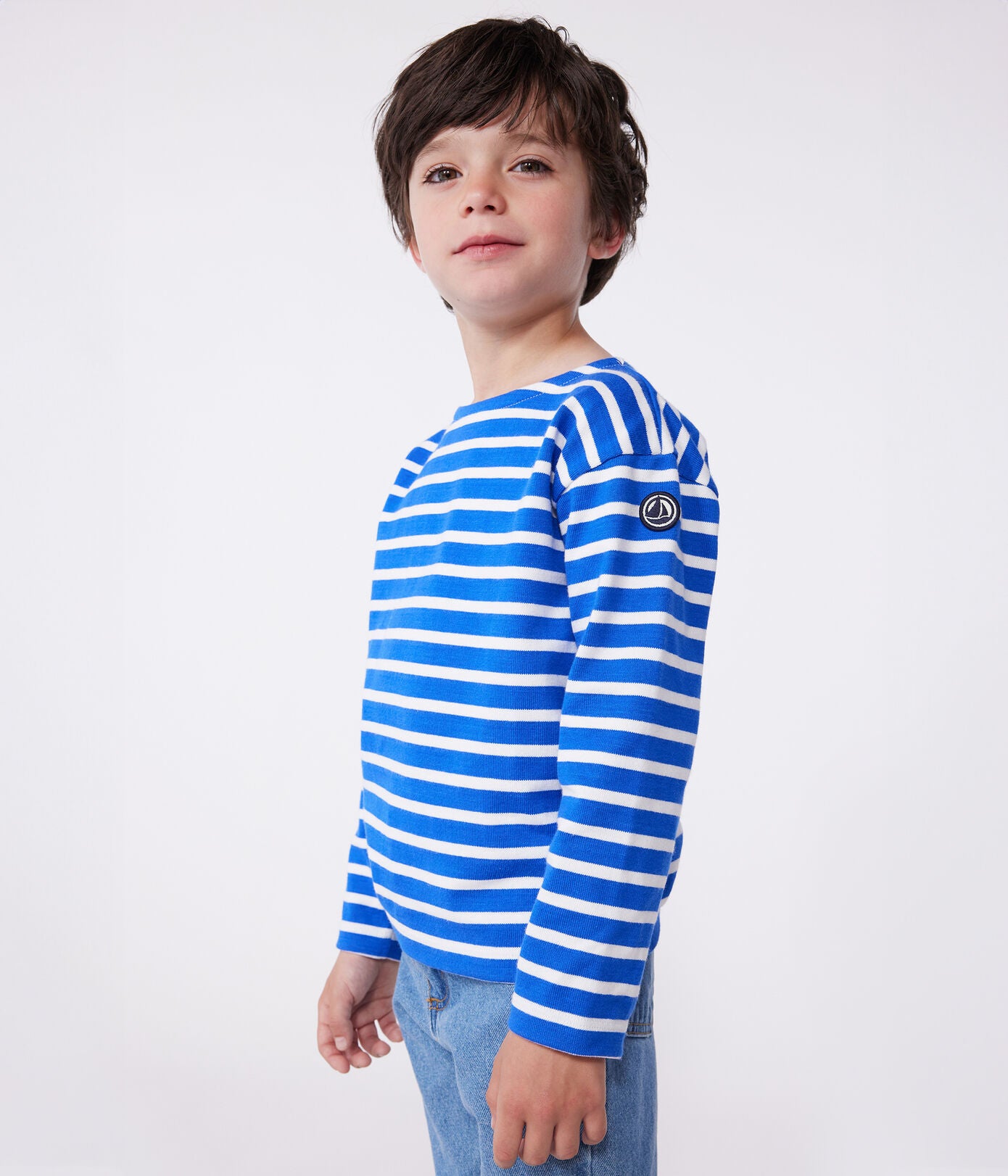 PB-TB039 - Petit Bateau Thick Cotton Striped Long Sleeve Top