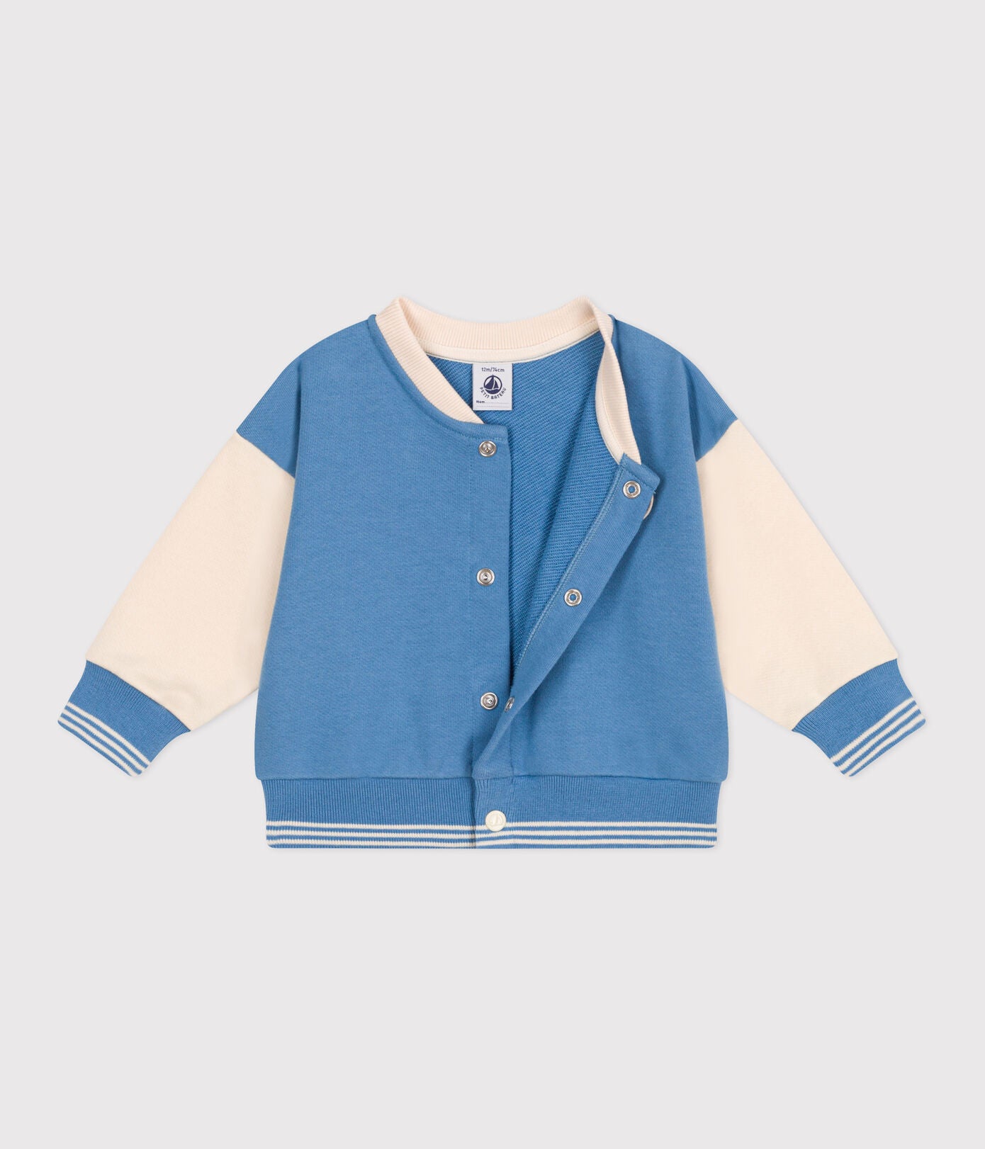 PB-NB041 - Petit Bateau Baby Jacket with colour-block (Alaska Avalanche)