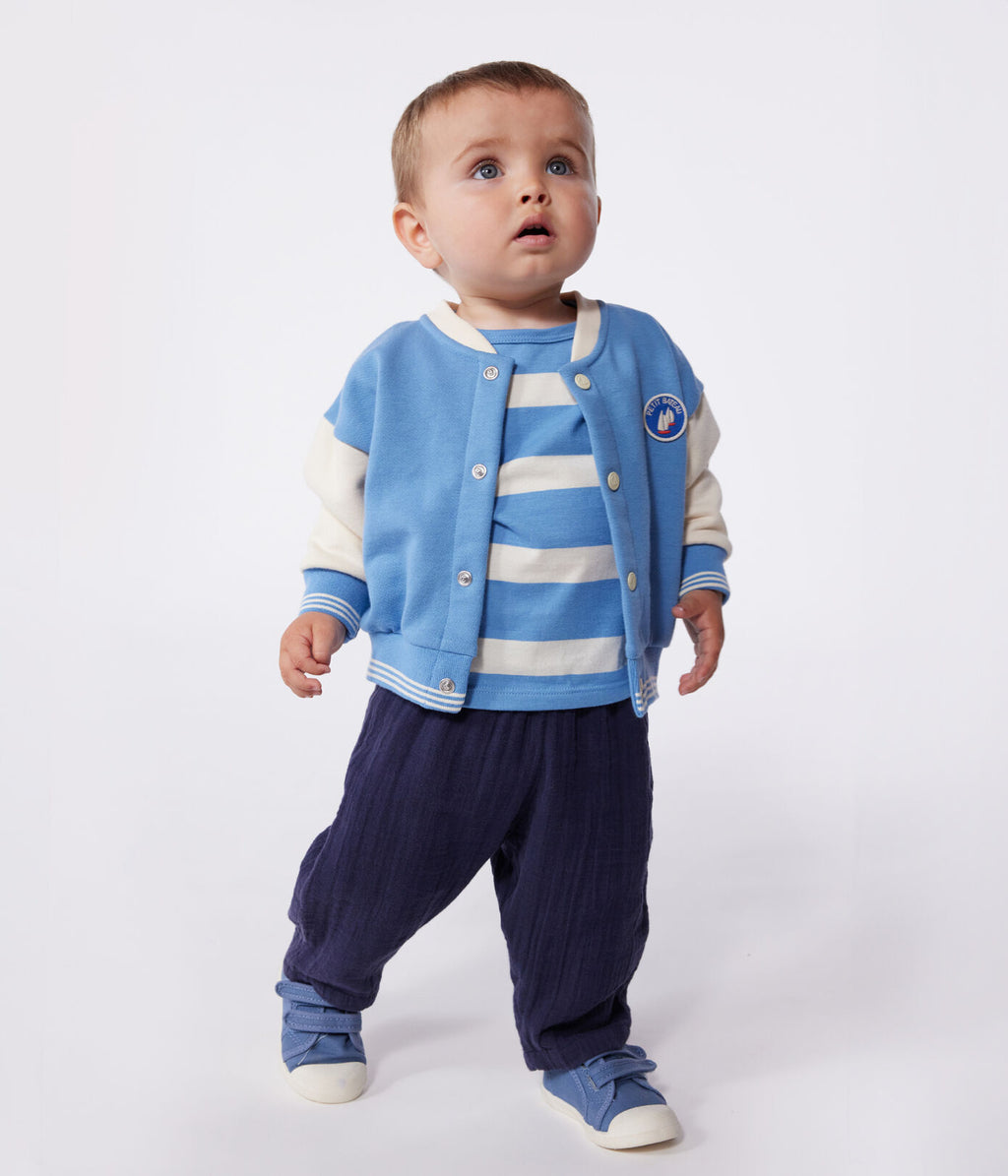PB-NB041 - Petit Bateau Baby Jacket with colour-block (Alaska Avalanche)