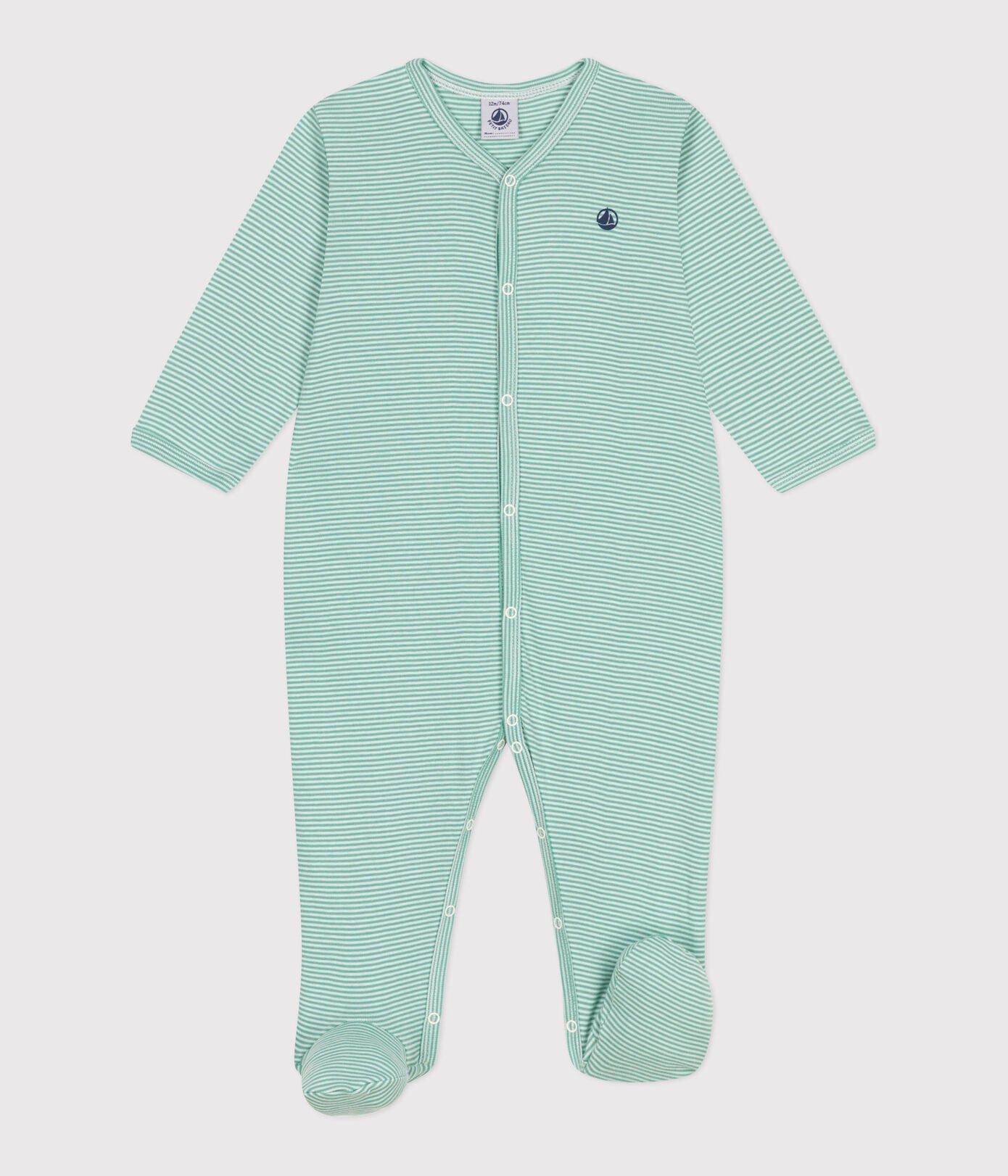 PB-NB032 - Petit Bateau Striped cotton pajamas for newborns