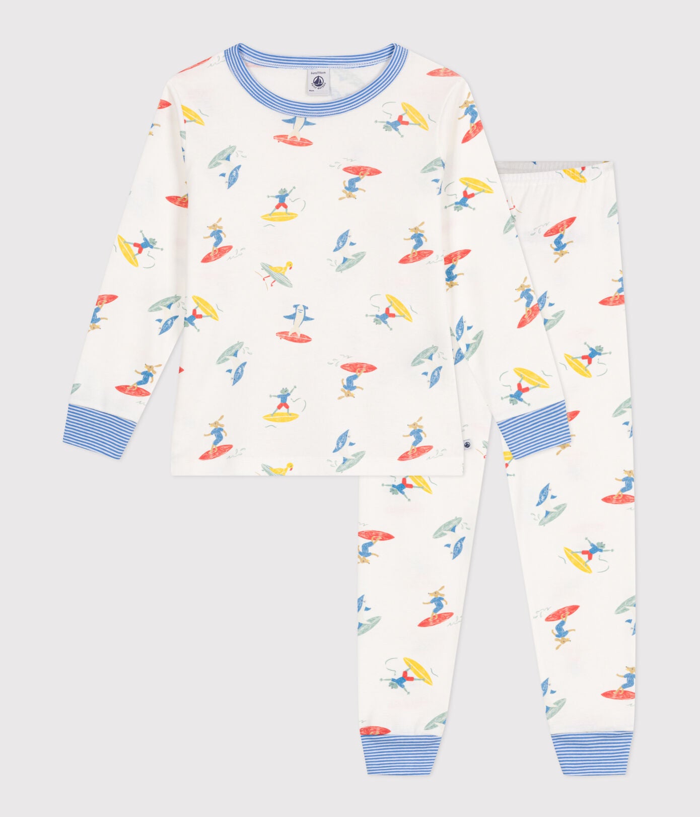 PB-TB041 - Petit Bateau Surfer Print Cotton Pyjamas