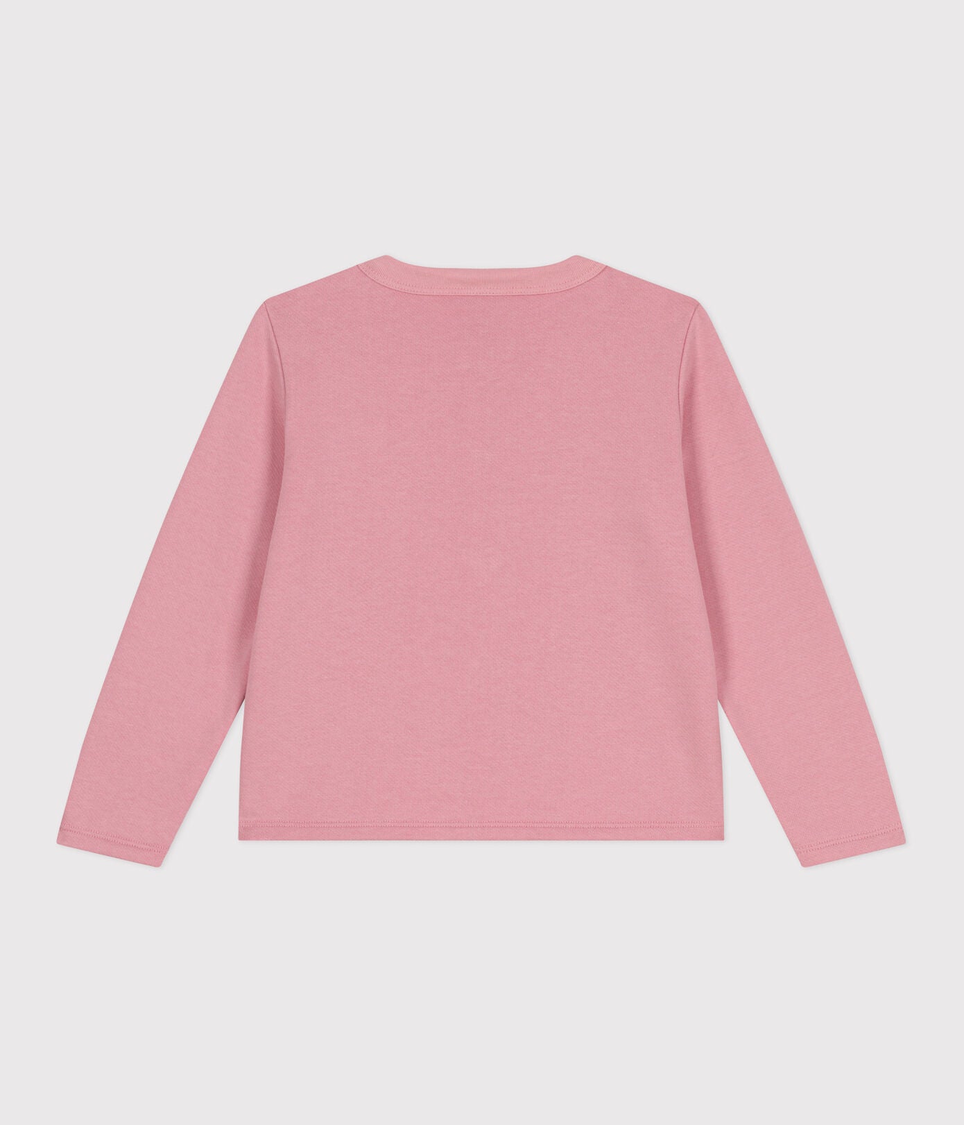 PB-TG020 - Petit Bateau Girls' Solid Cotton Fleece Cardigan (Pink)