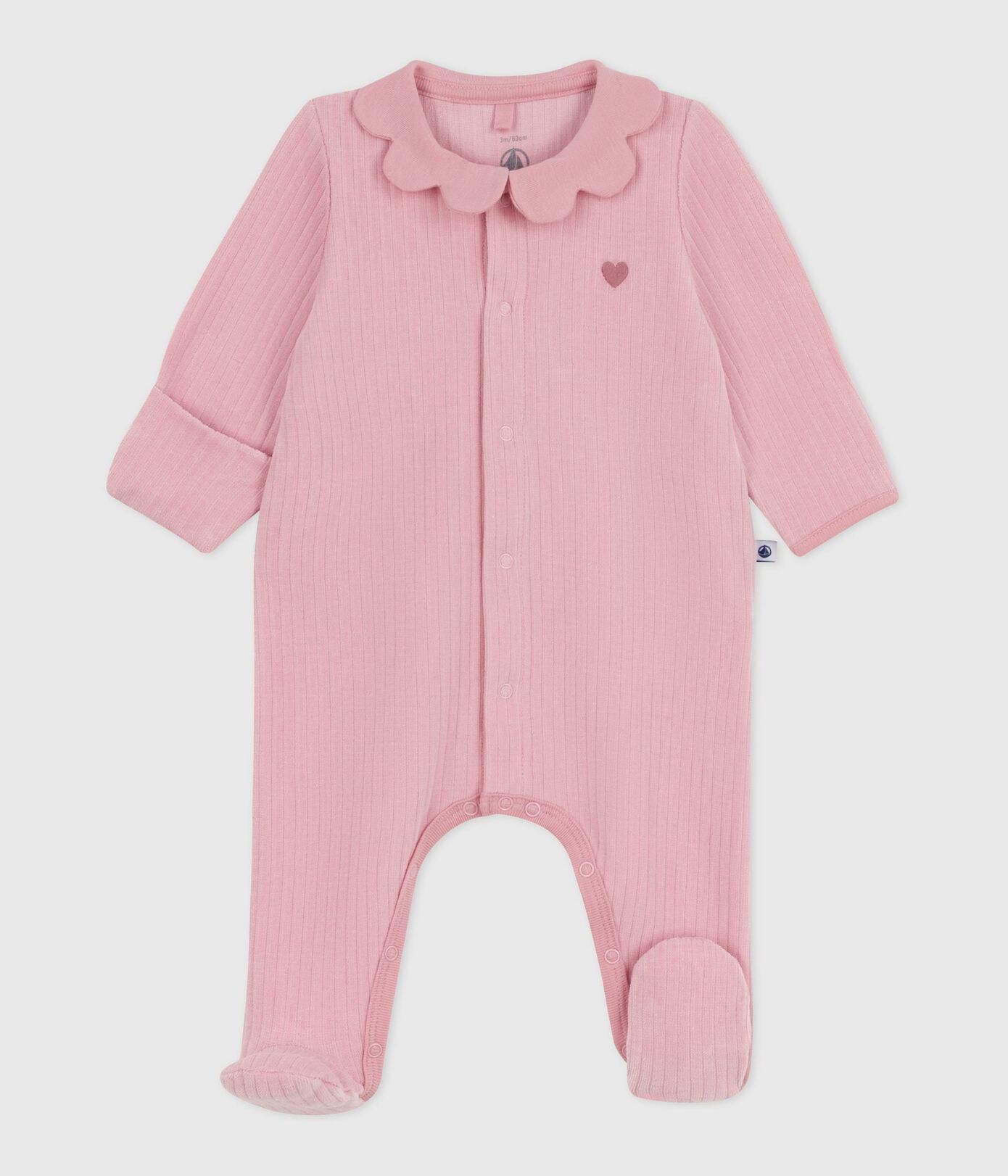 PB-NG023 - Petit Bateau Baby Velour Pyjamas (Pink)