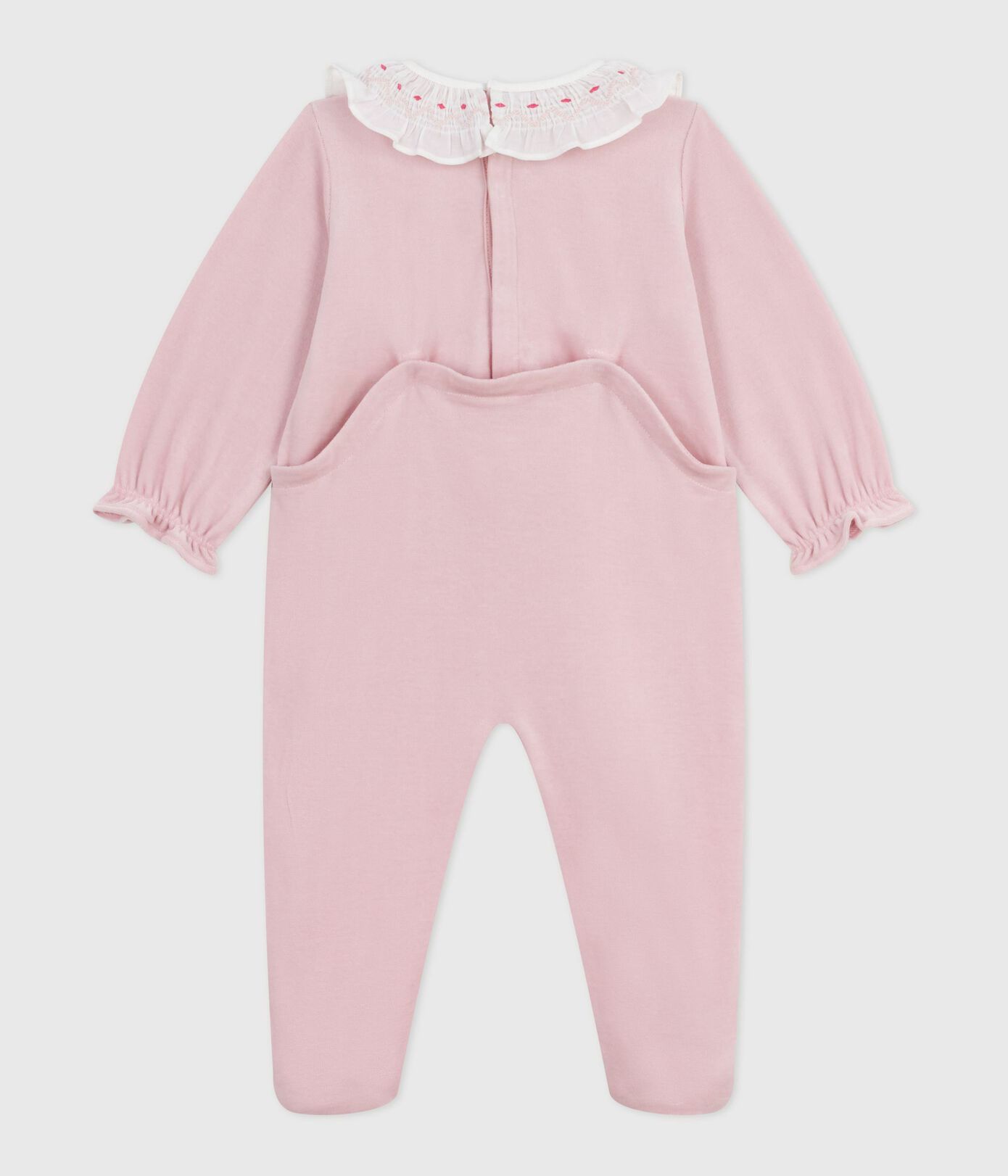 PB-NG025 - Petit Bateau Baby Velour Pyjamas (Pink)