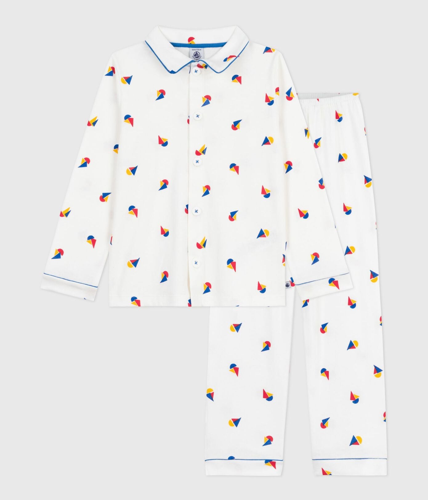 PB-TB024 - Petit Bateau Boys Pyjamas Printed (White / Blue / Multicolour)