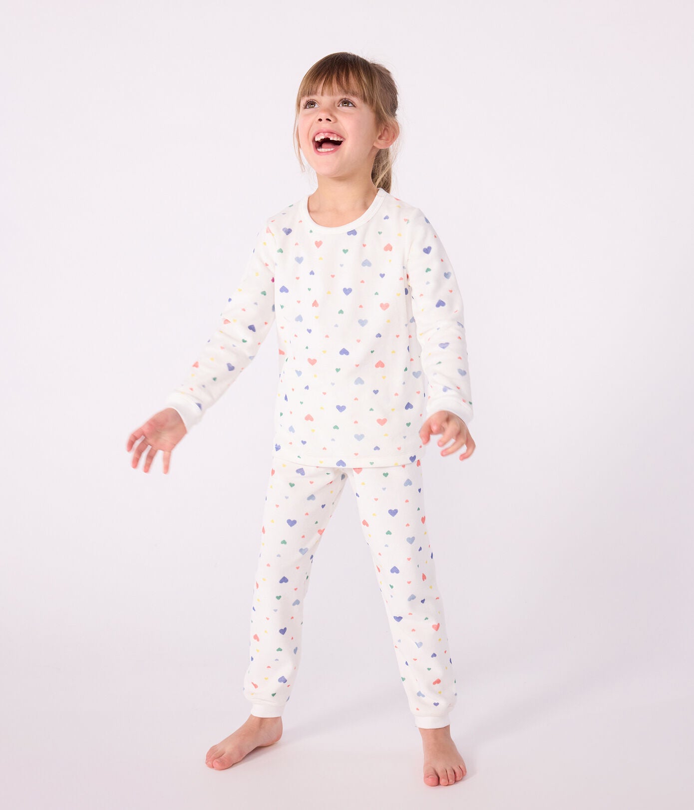 PB-TG035 - Petit Bateau Girl's Pyjamas - Marshmallow/Multico