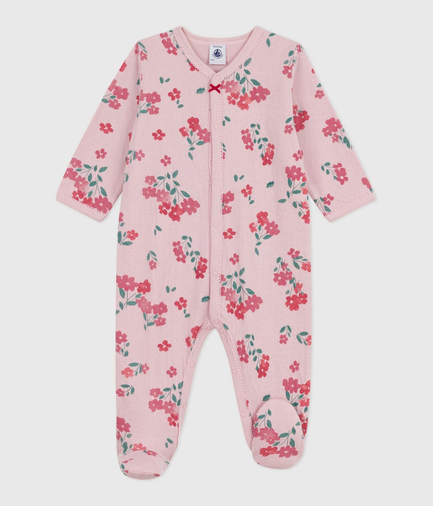 PB-NG037 - Petit Bateau Baby's tubic pajamas with floral print