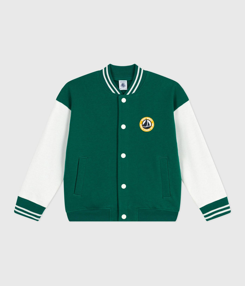 PB-TB027 - Petit Bateau Boys Teddy Jacket - Evergreen/Milk