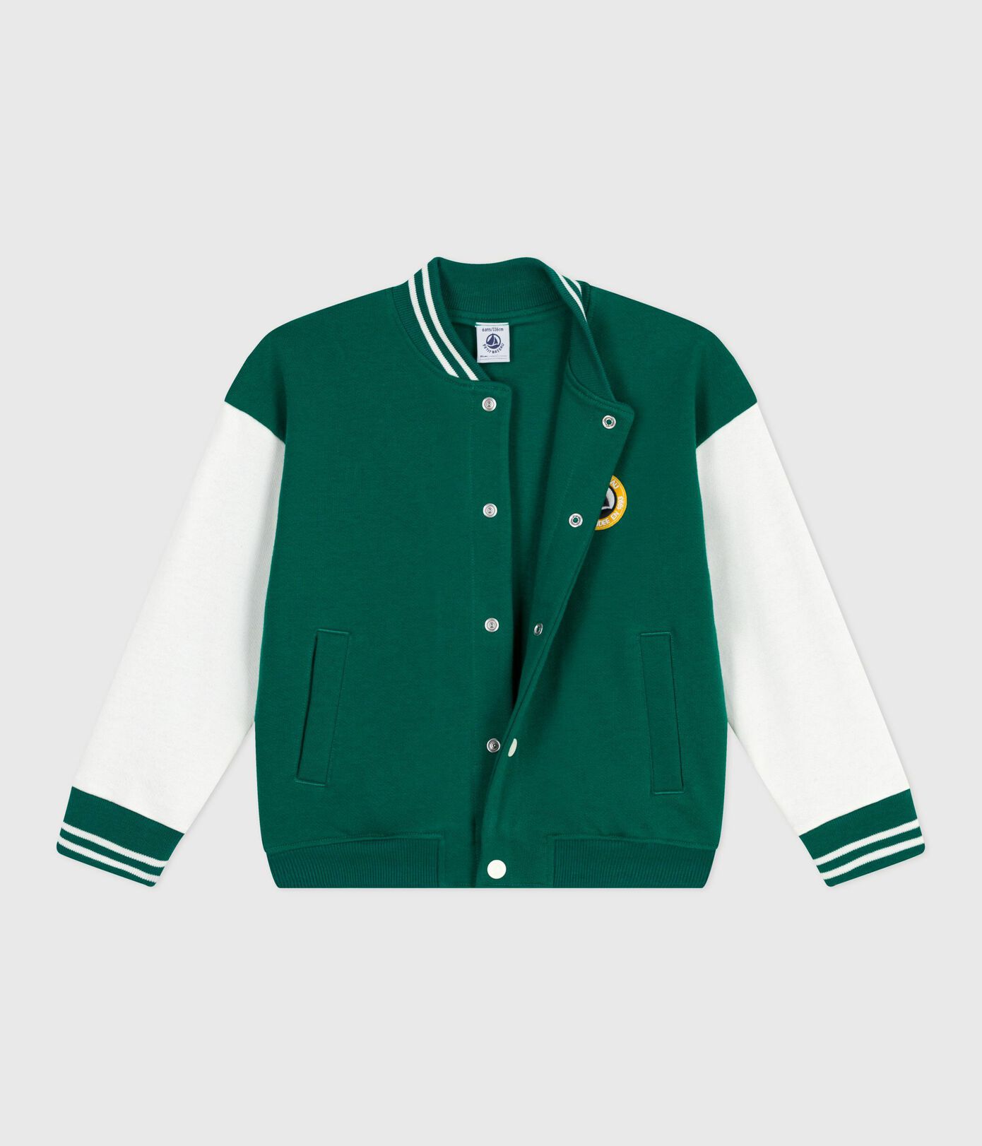 PB-TB027 - Petit Bateau Boys Teddy Jacket - Evergreen/Milk