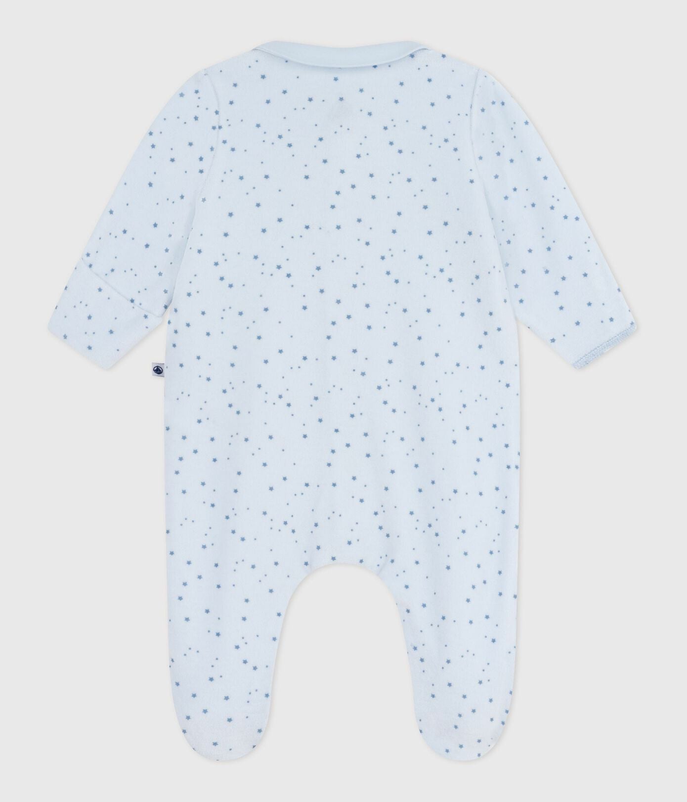PB-NB031 - Petit Bateau Baby pyjamas in chenille with collar and print