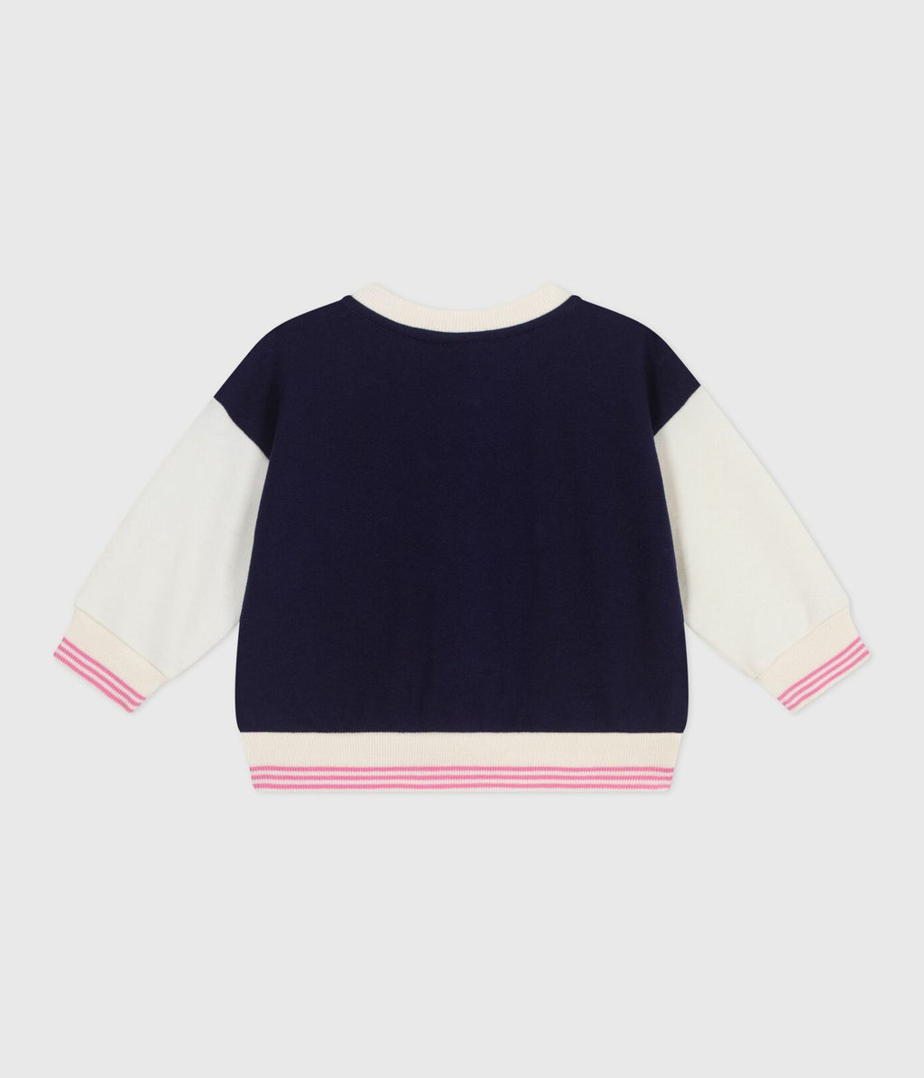 PB-NG017 - Petit Bateau Cotton teddy-style jacket for baby girl