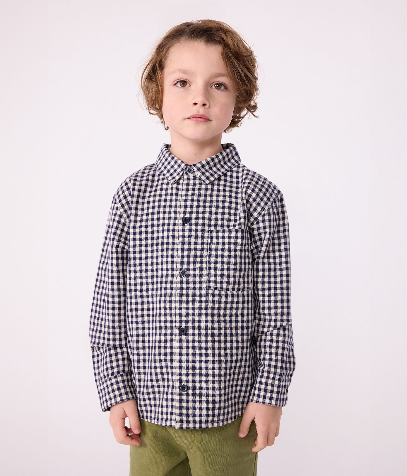 PB-TB049 - Petit Bateau Boys cotton check shirt