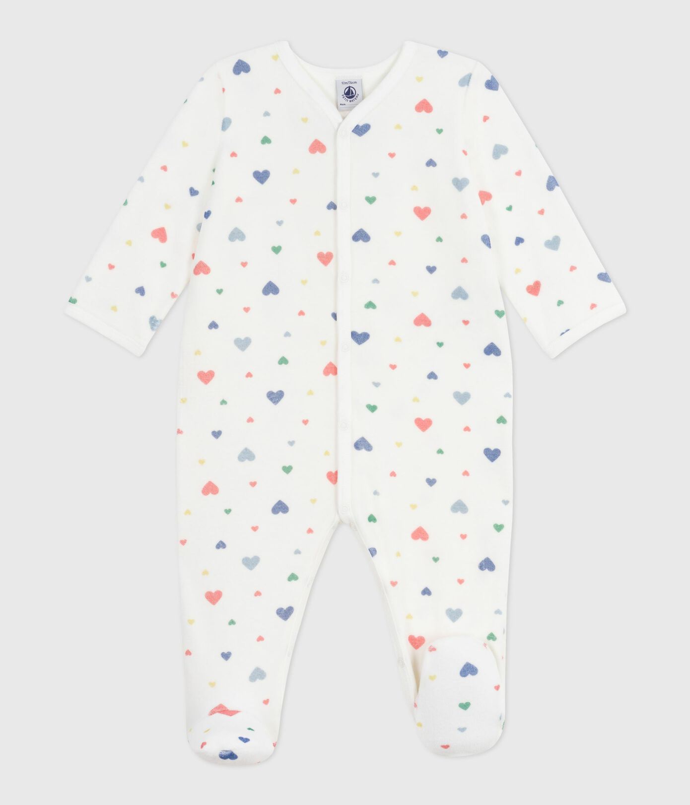 PB-NG043 - Petit Bateau Baby Pyjamas - Marshmallow/Multico