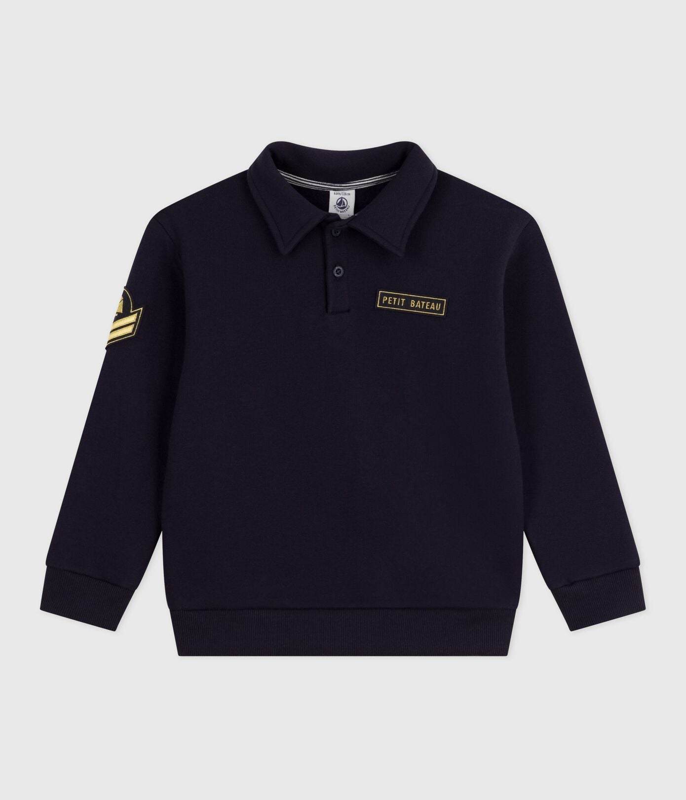 PB-TB047 - Petit Bateau Boys polo-style cotton sweatshirt