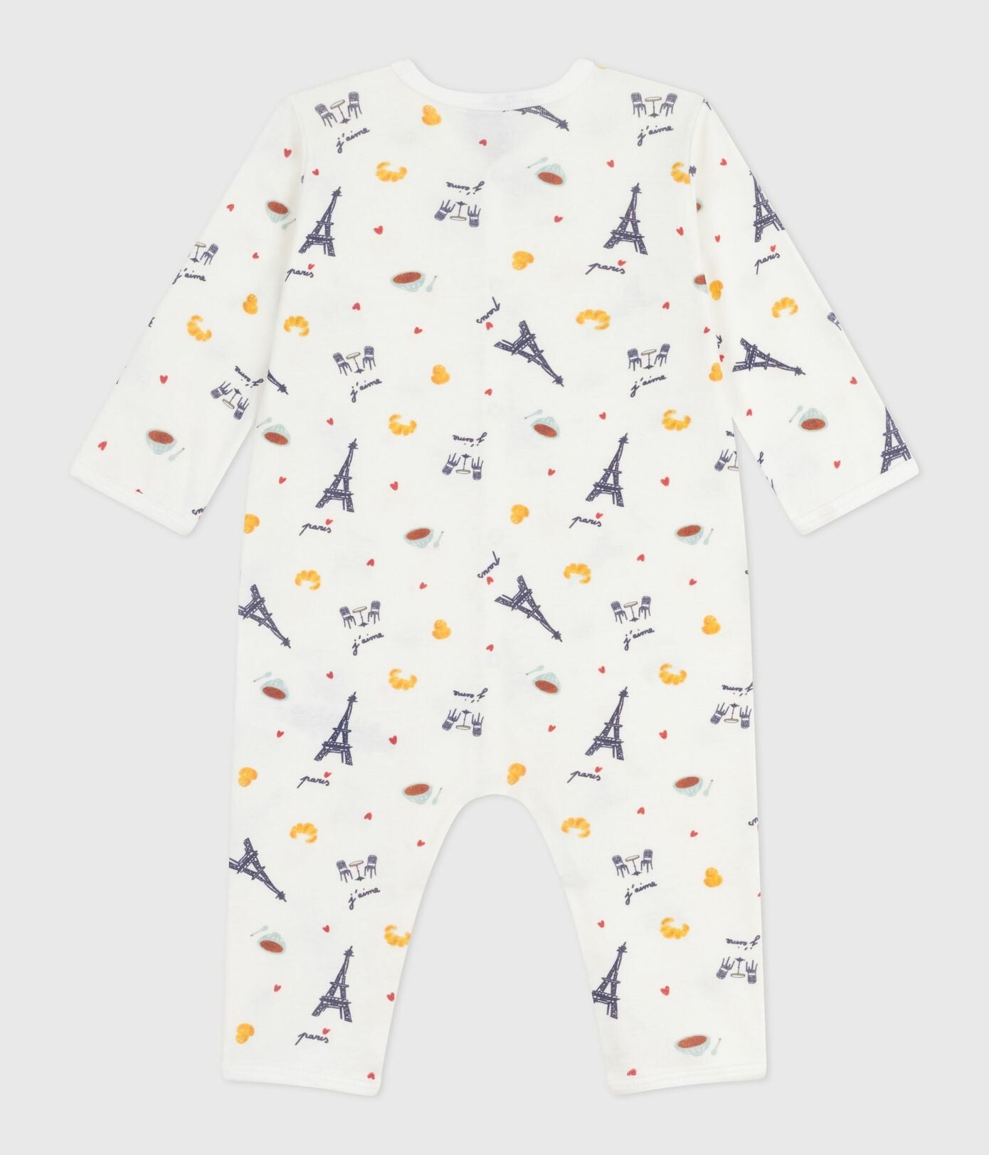 PB-NG039 - Petit Bateau Baby Pyjamas - Marshmallow/Multico