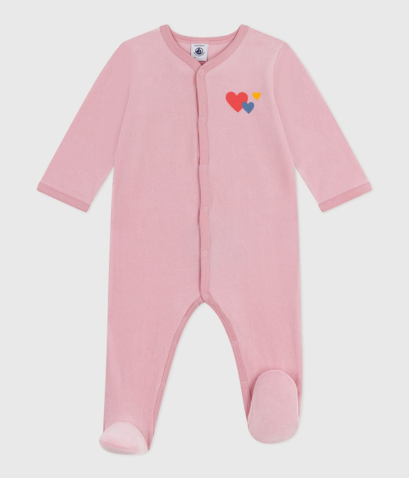 PB-NG026 - Petit Bateau Baby Velour Pyjamas (Pink)