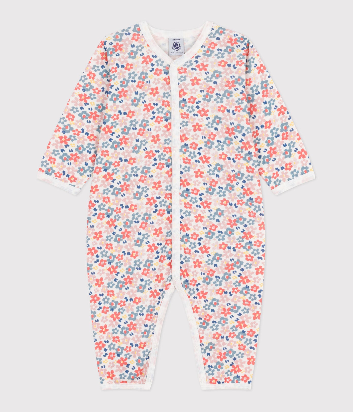 PB-NG032 - Petit Bateau Baby pyjamas without feet in cotton - Floral