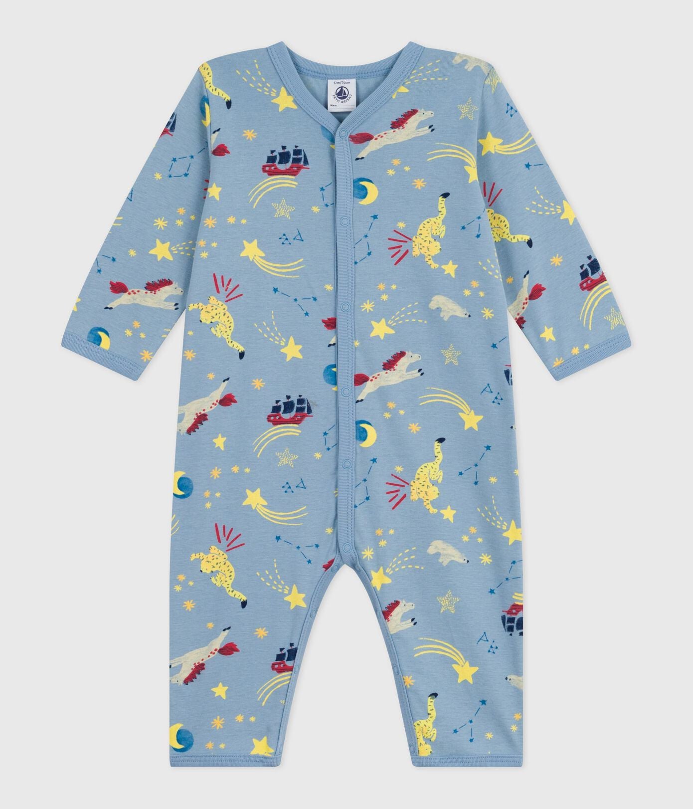 PB-NB033 - Petit Bateau Baby pyjamas without feet in cotton