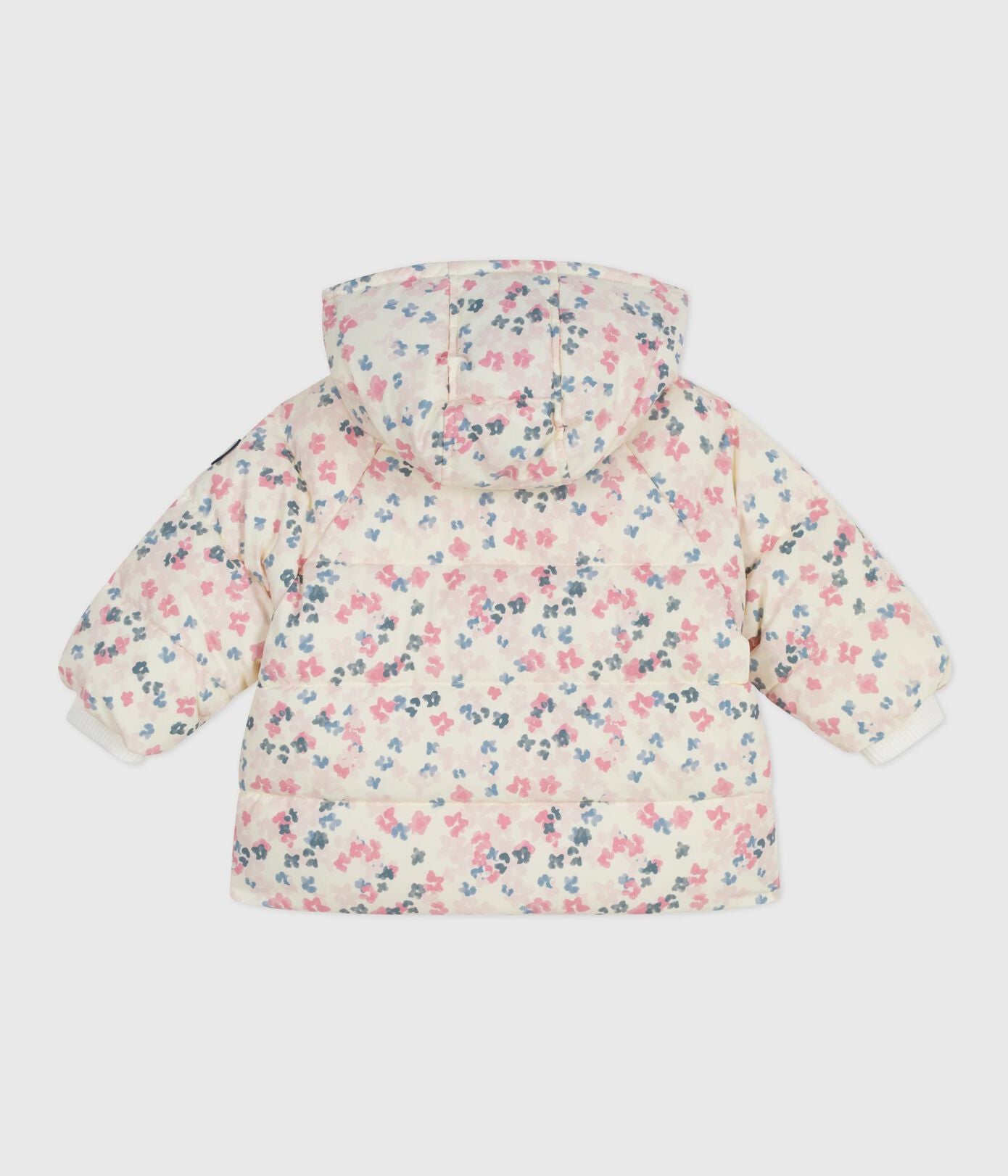 PB-NG009 - Petit Bateau Baby Floral Puffer Jacket with Detachable Hood