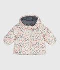 PB-NG009 - Petit Bateau Baby Floral Puffer Jacket with Detachable Hood