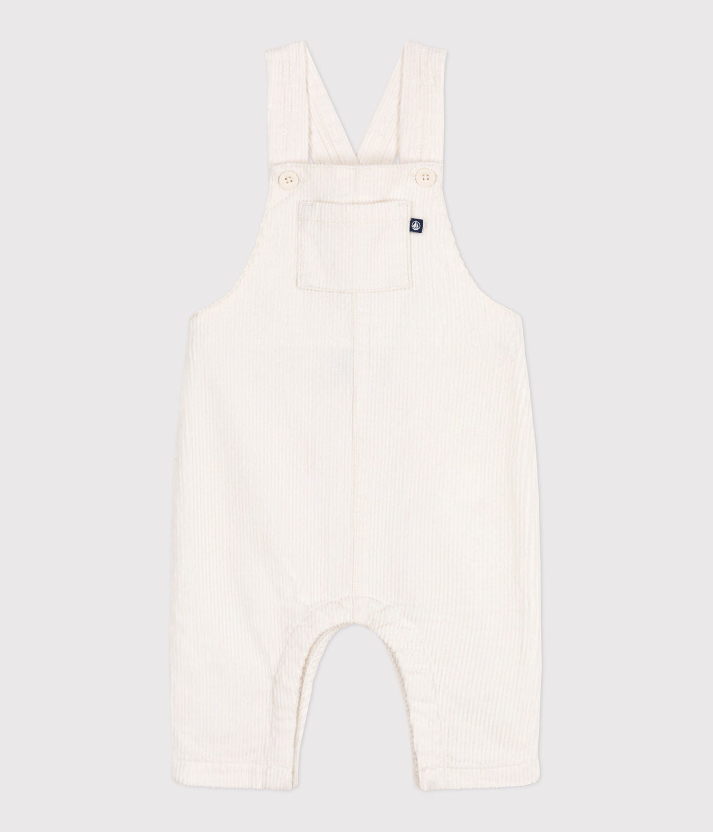 PB-NB035 - Petit Bateau Baby Dungarees - Milk