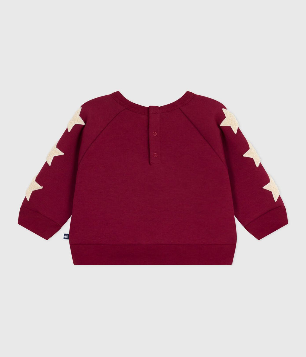 PB-NB038 - Petit Bateau Baby Sweatshirt with star print (Amarante)