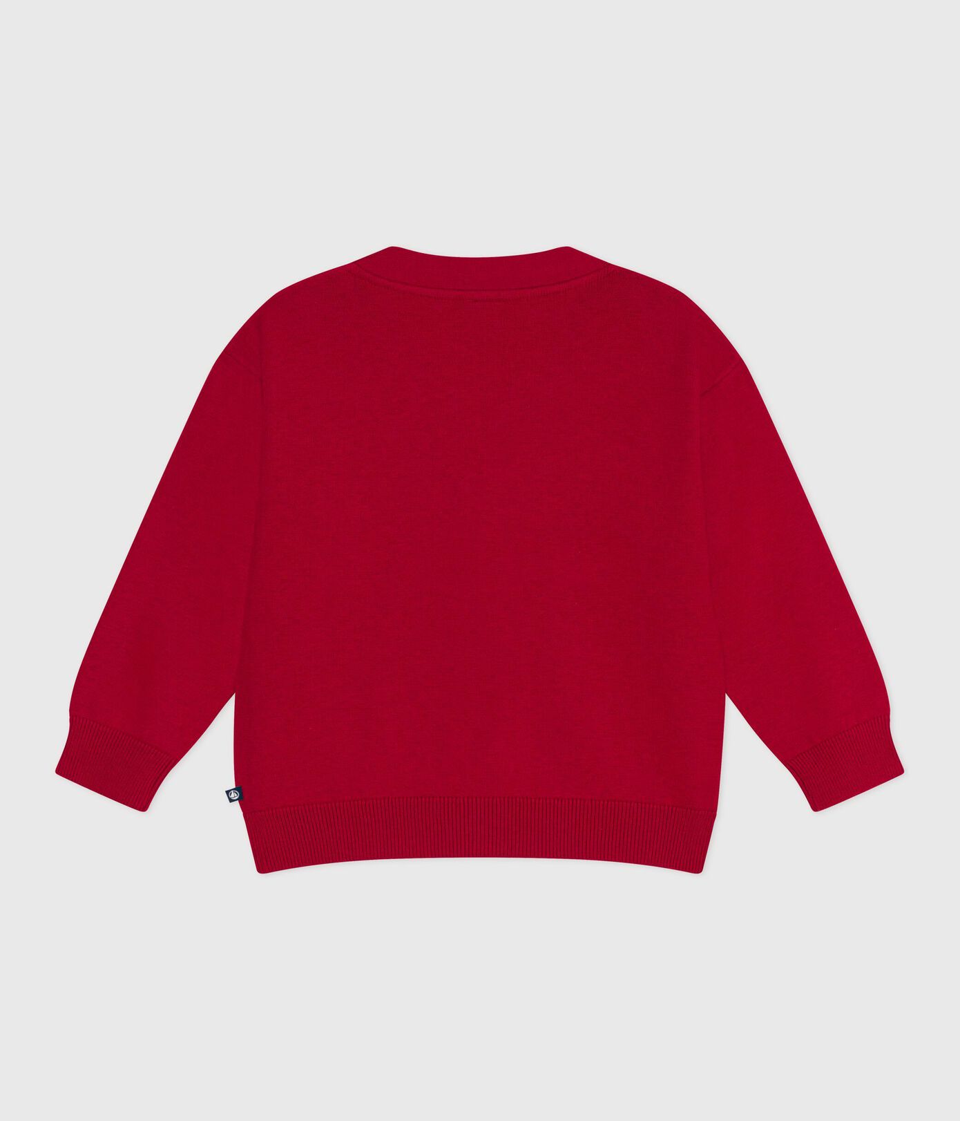 PB-TB032 - Petit Bateau Patterned wool and cotton cardigan for boys (ecru/red)