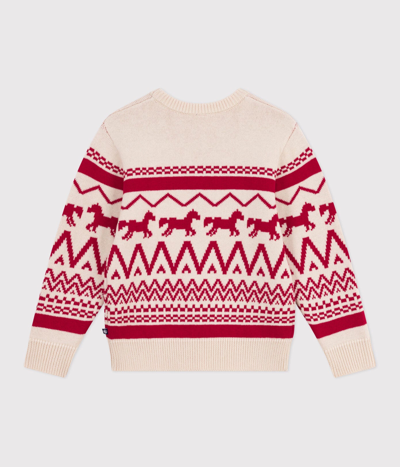 PB-TB033 - Petit Bateau Patterned wool and cotton pullover (ecru)
