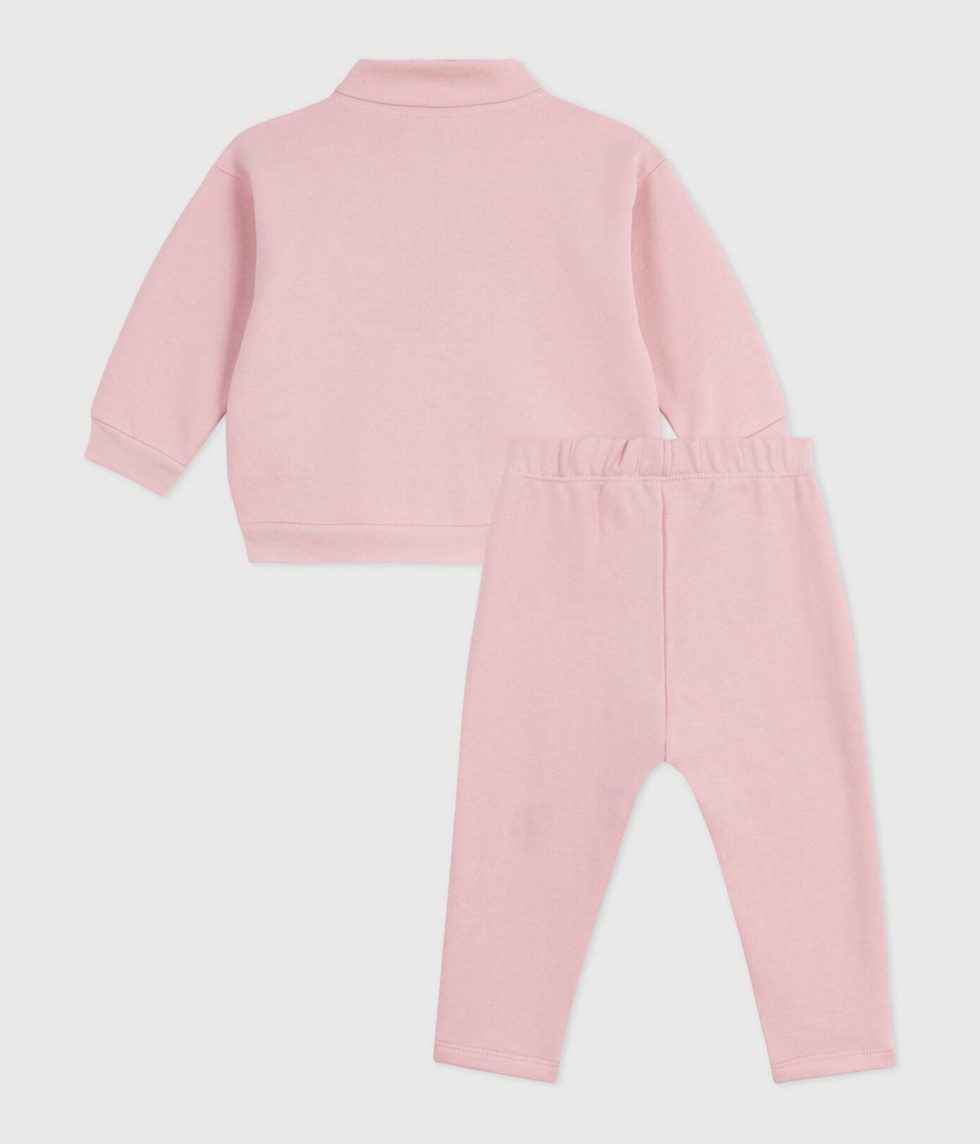 PB-NG018 - Petit Bateau Two-piece cotton set: sweatshirt and trousers for baby (Pink)