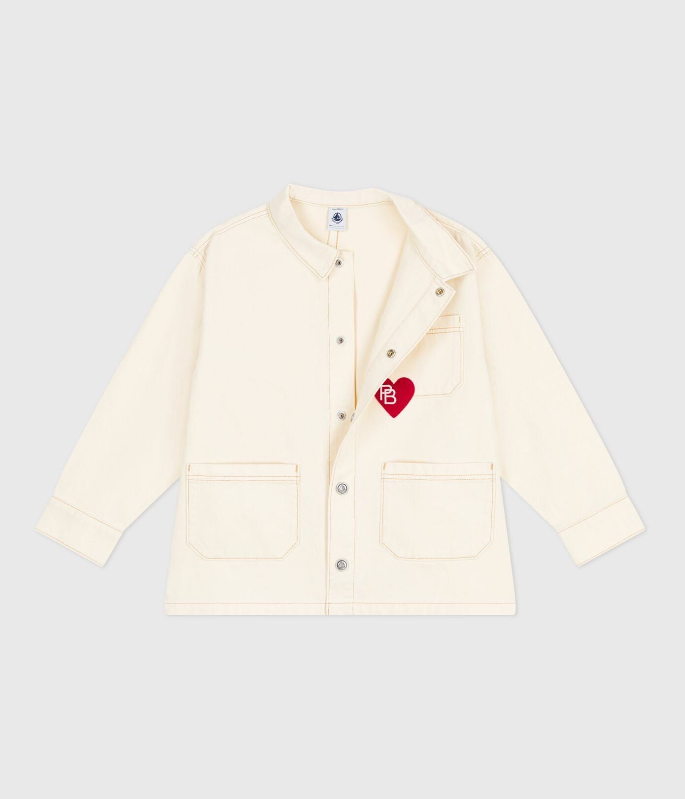PB-TG031 - Petit Bateau Girls Denim Jacket - Milk