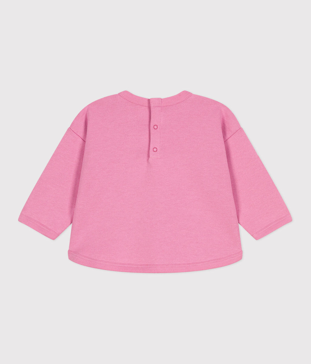 PB-NG013 - Petit Bateau Cotton sweatshirt with vintage Petit Bateau motif for baby girl