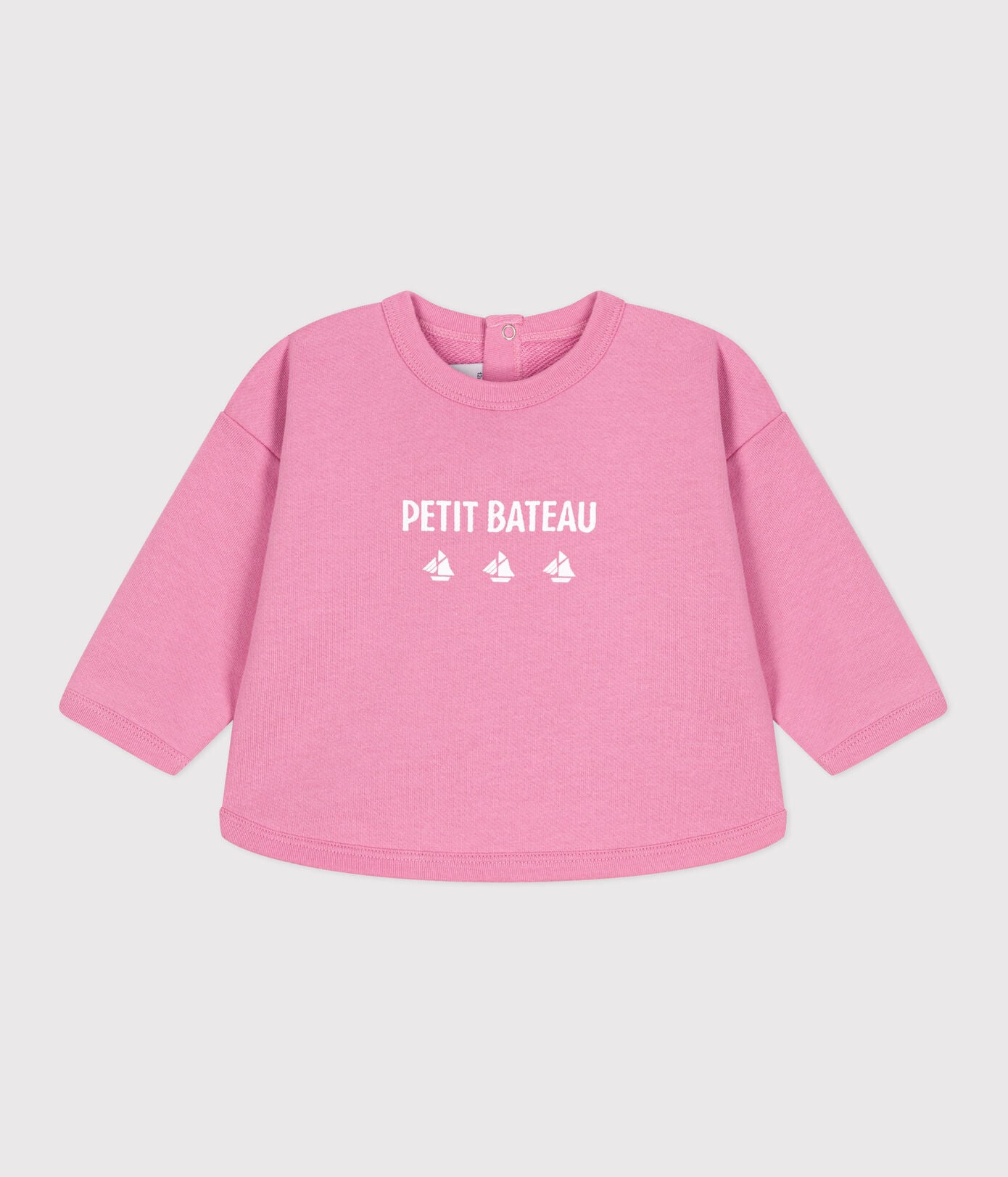 PB-NG013 - Petit Bateau Cotton sweatshirt with vintage Petit Bateau motif for baby girl
