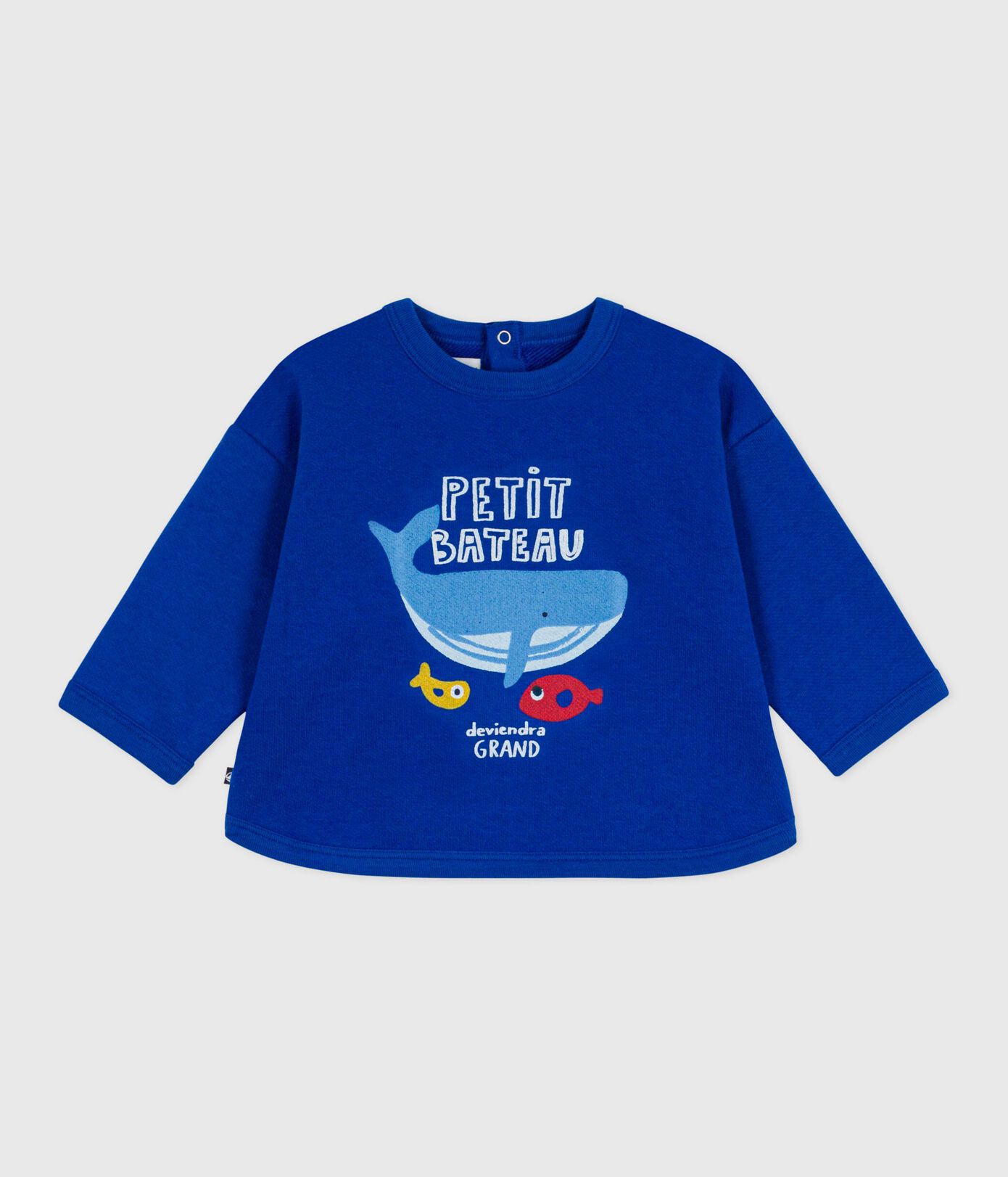 PB-NB040 - Petit Bateau Baby Sweatshirt with whale print (Olympic)