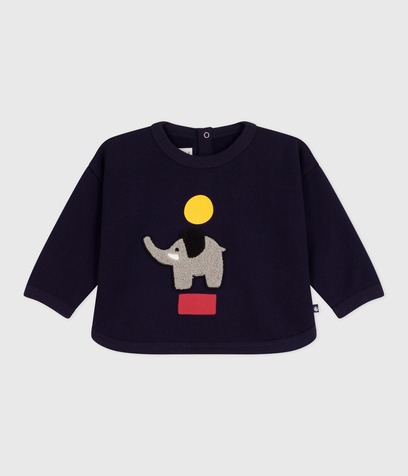 PB-NB043 - Petit Bateau Baby Sweatshirt with elephant print (Soir)