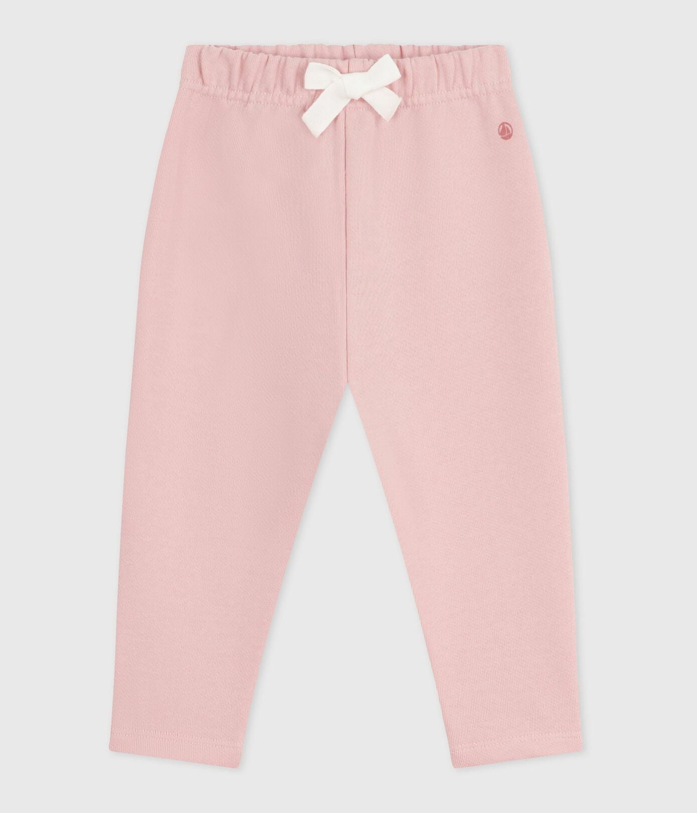 PB-NG011 - Petit Bateau Solid cotton baby trousers (Powder Pink)