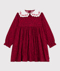 PB-TG024 - Petit Bateau Girls' Patterned Flannel Long-Sleeve Dress