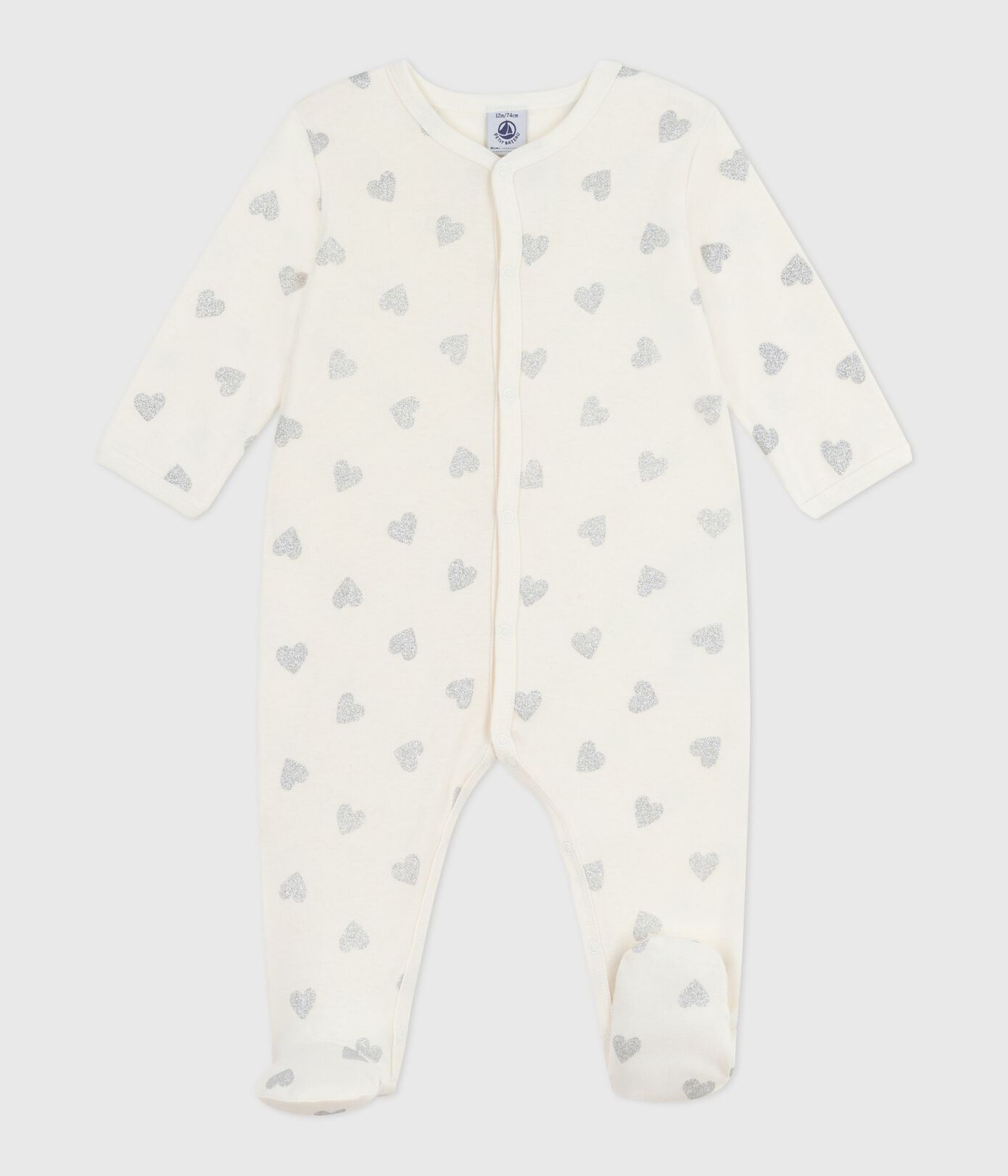PB-NG040 - Petit Bateau Baby Pyjamas - Milk/Argent