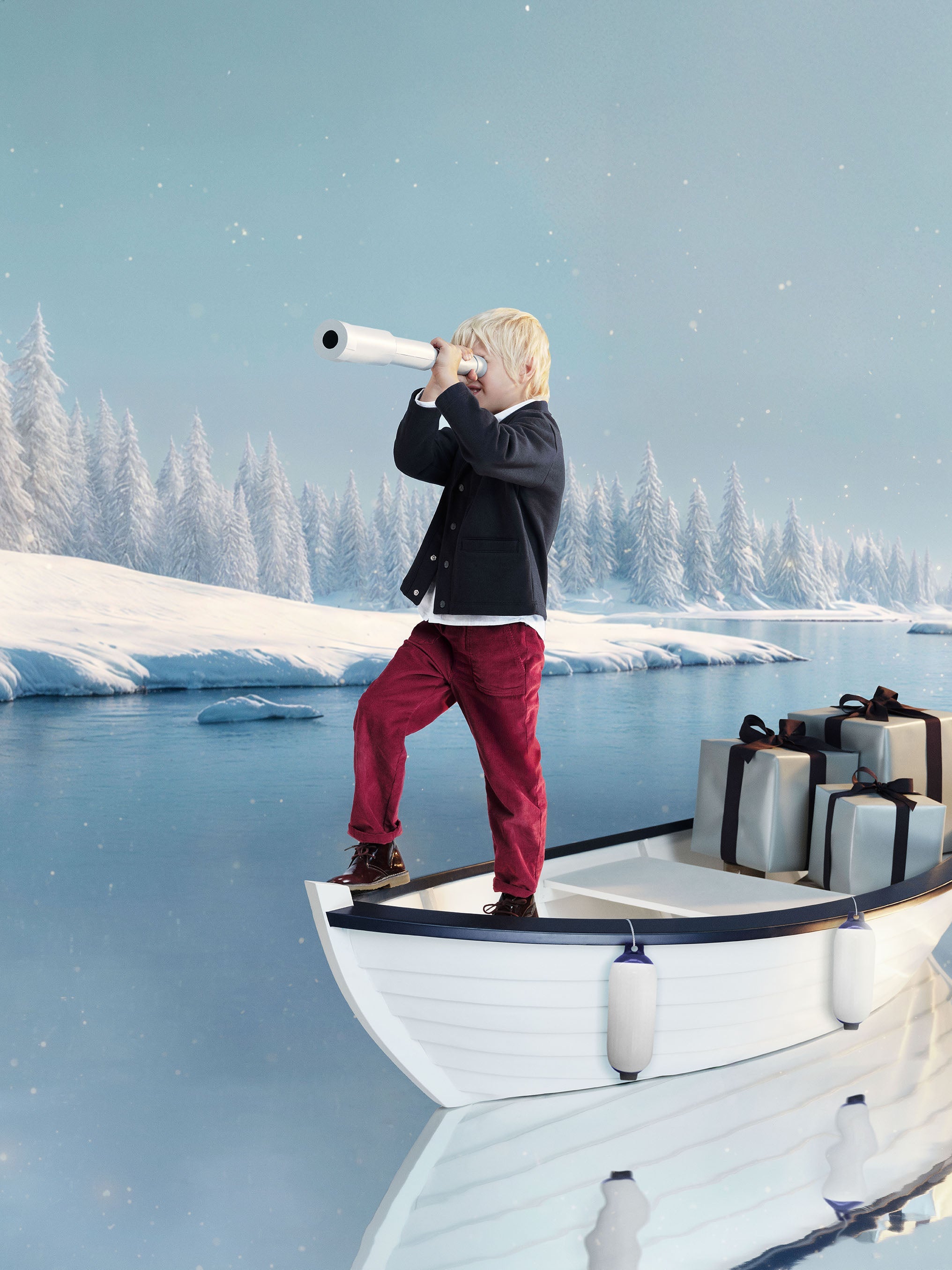 PB-TB037 - Petit Bateau Velvet Straight-Leg Trousers