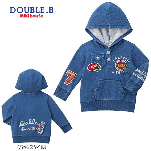 Double B - More than off! Patch & Embroidery Sweatshirt, Made in Japan, Kids Boys, - 110-120cm