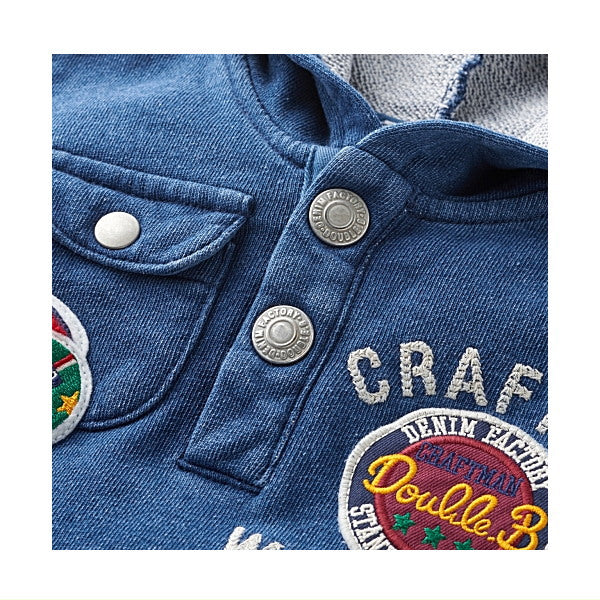 Double B - More than off! Patch & Embroidery Sweatshirt, Made in Japan, Kids Boys, - 110-120cm