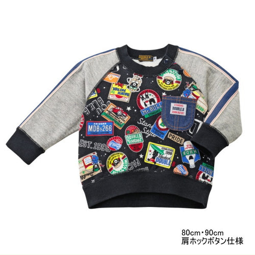 Double B - 50%OFF Chest Denim With Pocket Sweatshirt Boys Made in Japan Kids Baby - 100cm