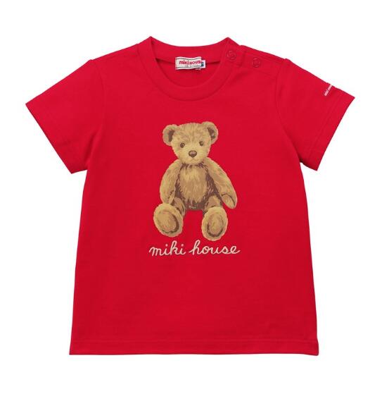 MIKI HOUSE Bear Made in Japan Short-Sleeve T-shirt no-3013