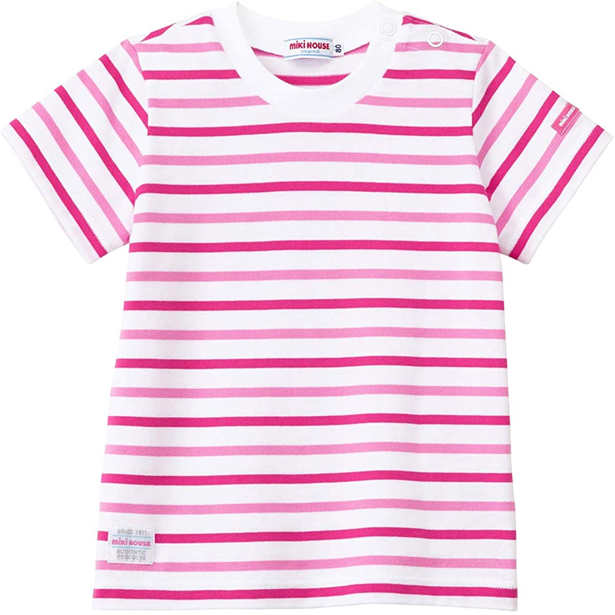 MIKI HOUSE Striped Made in Japan Short-Sleeve T-shirt no-3012