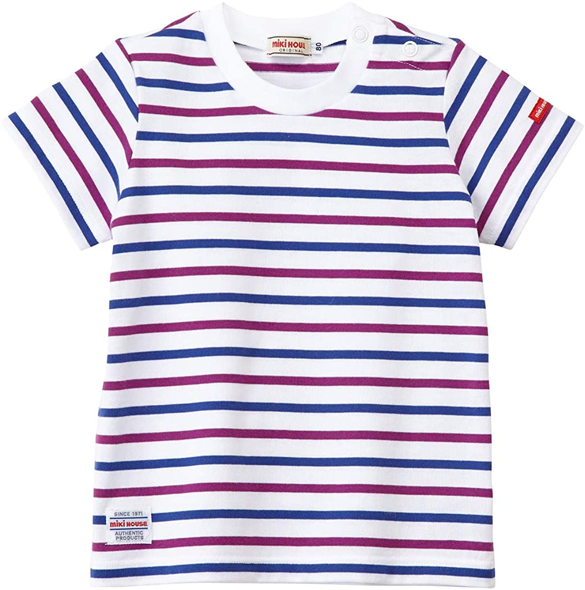 MIKI HOUSE Striped Made in Japan Short-Sleeve T-shirt no-3012