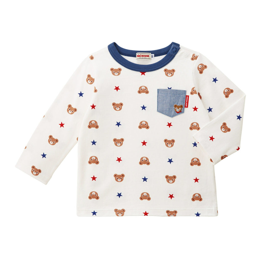 MIKI HOUSE Bear Long-Sleeve T-shirt no-3099-a