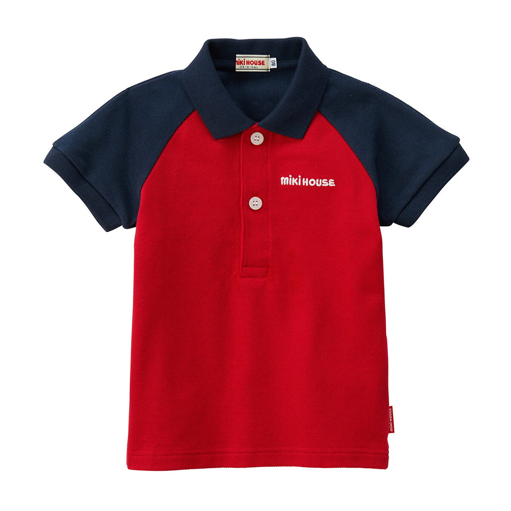 MIKI HOUSE Logo Print Made in Japan Short-Sleeve Polo Shirt no-3148