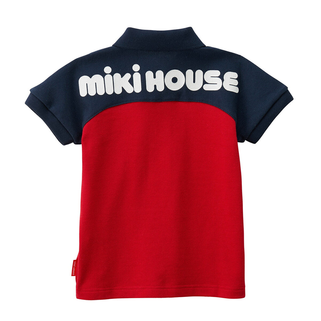 MIKI HOUSE Logo Print Made in Japan Short-Sleeve Polo Shirt no-3148