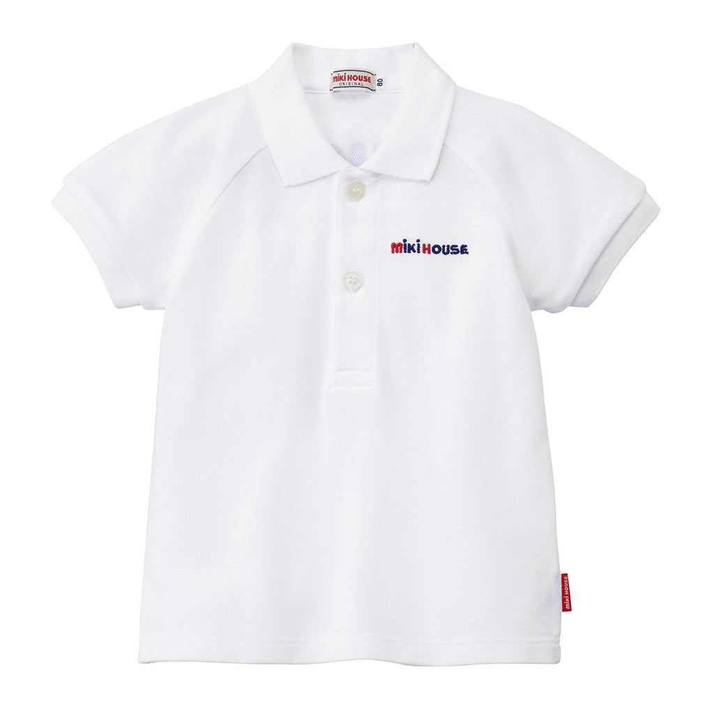 MIKI HOUSE Logo Print Made in Japan Short-Sleeve Polo Shirt no-3148